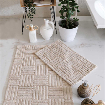 HCW Cubin 2li Banyo Paspas Seti Bej 40x60-60x100 cm