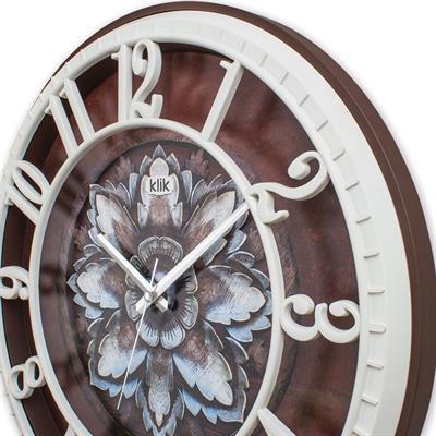 Hisar Lotus Duvar Saati 40 cm | Çiçek Desenli Sessiz Dekoratif Saat