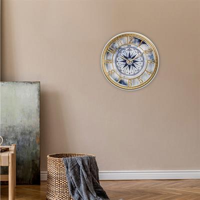 Hisar Pusula Duvar Saati 40 cm | Marin Sessiz Dekoratif Saat