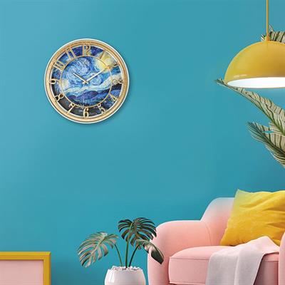 Hisar Yıldızlı Geceler Duvar Saati | Van Gogh Sessiz Dekoratif Saat