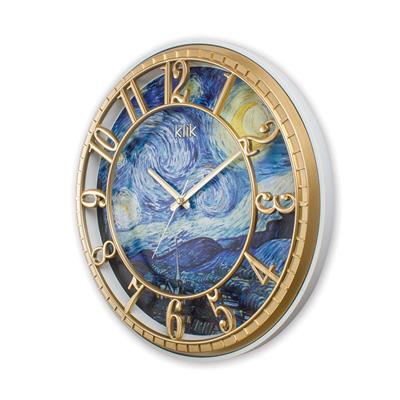 Hisar Yıldızlı Geceler Duvar Saati | Van Gogh Sessiz Dekoratif Saat