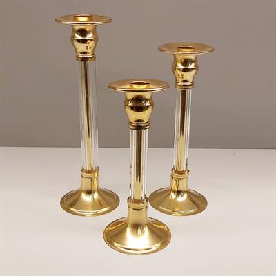 HR 3lü Cam Gövdeli Mumluk Gold