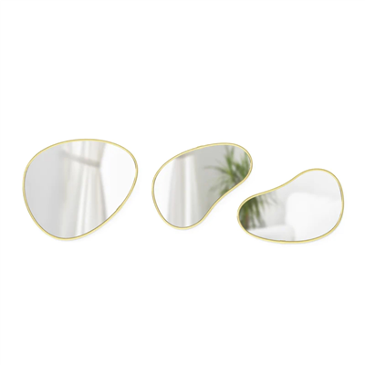 Hubba 3Lü Set Gold Çerçeveli Ayna