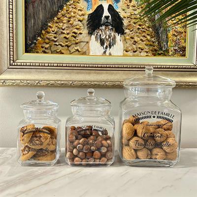 Kapaklı Cam Saklama Kabı 23 cm