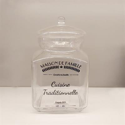 Kapaklı Cam Saklama Kabı 23 cm