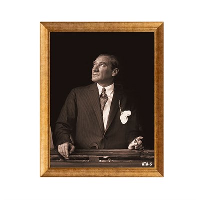 Makam Odası İçin Karizmatik Atatürk Portresi | Lüks Ofis Duvar Sanatı