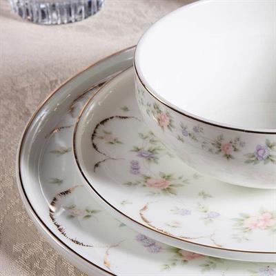 Massimo Pinkmary Gold 24 Parça 6 Kişilik Yemek Takımı | Çamlıca Home