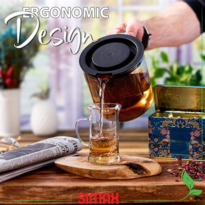 Met Simax Cam Süzgeçli Demlik 1.3 lt.