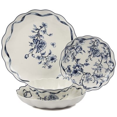 Mikasa Moor Luna Blue Porselen 24 Parça Yemek Takımı