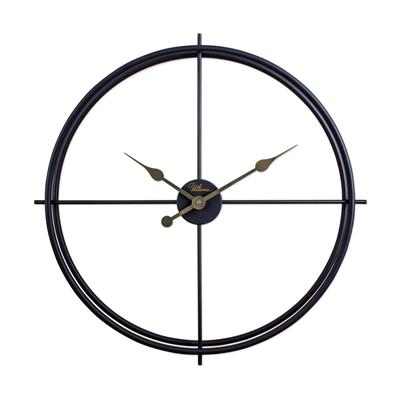 Minimal Siyah İskandinav Duvar Saati 66.5 cm - Büyük Boy Metal Dekoratif Salon Saati