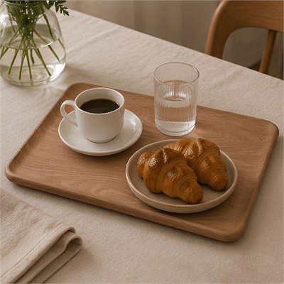 Minimalist Ahşap Sunum Tepsisi Large 39x27 cm