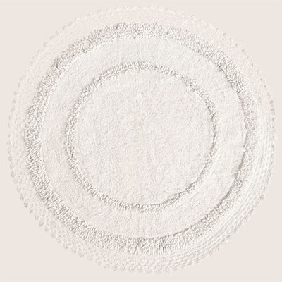 Moon Ekru %100 Pamuk Yuvarlak Banyo Paspası 120x120