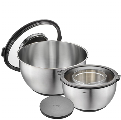 Muovo 2Li Set Sıçrama Koruma Kapaklı Kase Seti 2,5 Ve 4,5 Litre