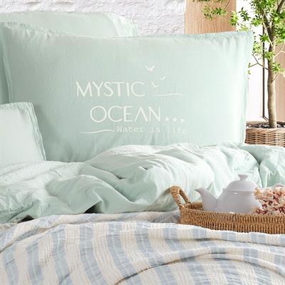 Mystic Ocean Çift Kişilik Nevresimli Pike Takımı Mint