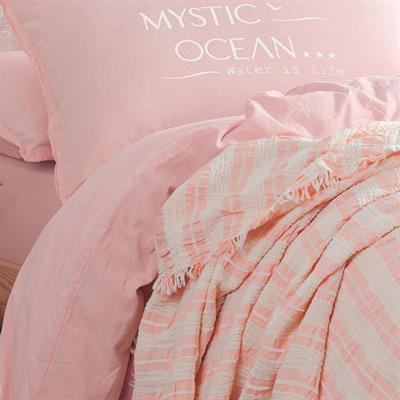 Mystic Ocean Çift Kişilik Nevresimli Pike Takımı Pudra