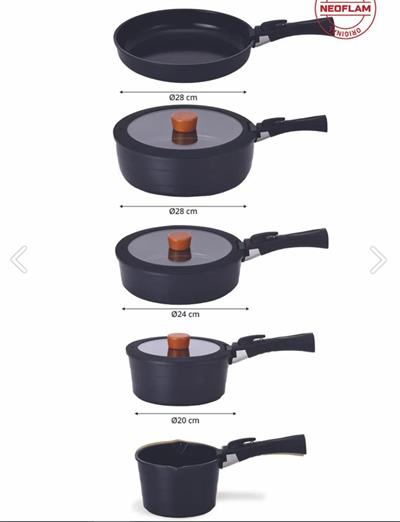 Neoflam Midas İnduction 11 Parça Tencere Tava Seti Siyah