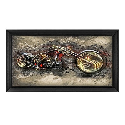 Özel Yapım Chopper Motosiklet Dokulu Tablo