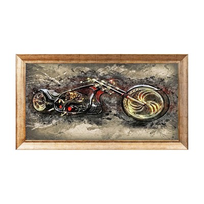 Özel Yapım Chopper Motosiklet Dokulu Tablo