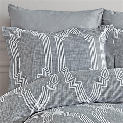 Pamuk Saten Çift Kişilik Nevresim Takımı 200x220 cm - Exxen Gri