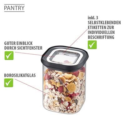 Pantry Erzak Saklama Kabı 900 Ml 11x11x13,5 cm