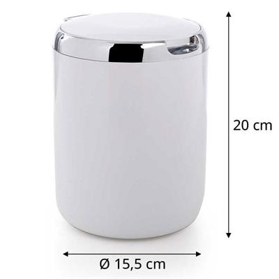 Pasifik 3 Lt. Çöp Kovası Plastik Kapaklı Beyaz