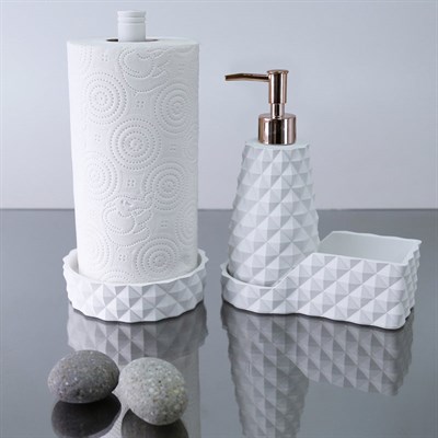 Piramit Mutfak Sıvı Sabunluk Beyaz