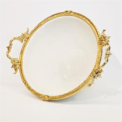 Emayra Porselen Kulplu Salata Kasesi 21 cm Altın