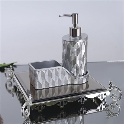 Prizma Mutfak Sıvı Sabunluk Gümüş