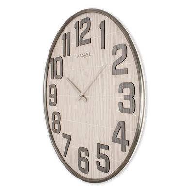 Regal 3646 ES Büyük Boy Metal - Ahşap Duvar Saati 62 cm