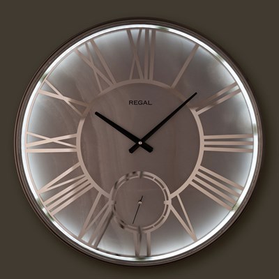 Regal Led Işıklı Modern Metal Büyük Boy Duvar Saati | Gümüş