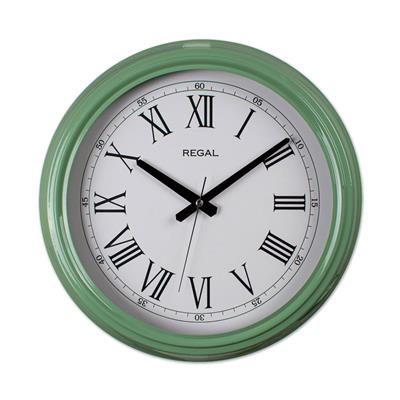 Regal Roma Rakamlı Metal Duvar Saati - Canlı Yeşil Renk Klasik Dekoratif Saat