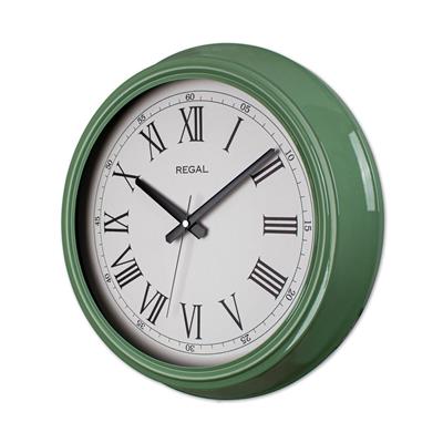 Regal Roma Rakamlı Metal Duvar Saati - Canlı Yeşil Renk Klasik Dekoratif Saat