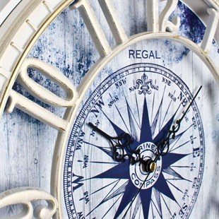 Regal Vintage Rüzgar Gülü Duvar Saati