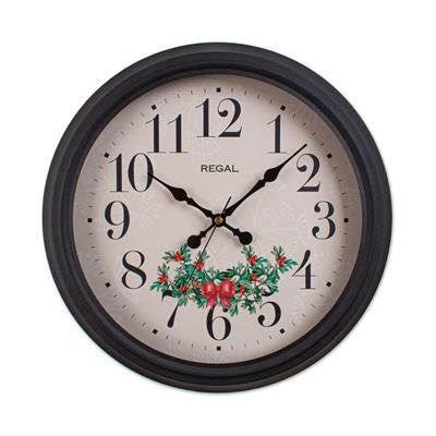REGAL Yılbaşı Temalı Ökse Otu Duvar Saati | Siyah