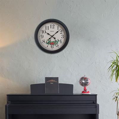 REGAL Yılbaşı Temalı Ökse Otu Duvar Saati | Siyah