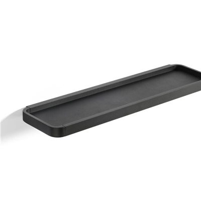Rim Duvara Monte Dikdörtgen Banyo Rafı Siyah 44x11 cm