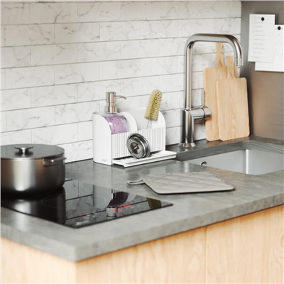 Sabun Pompalı Sling Lavabo Rafı Beyaz Renk 22x18 cm