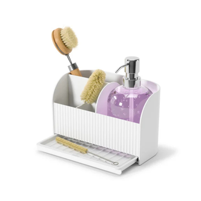 Sabun Pompalı Sling Lavabo Rafı Beyaz Renk 22x18 cm