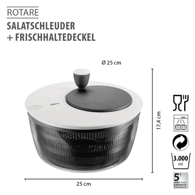 Salata Kurutucusu 4 L + Tazeliği Koruyucu Kapak