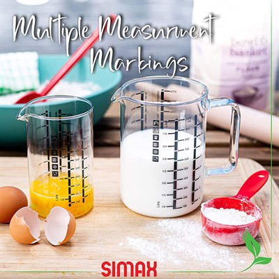 Simax Borosilikat Isıya Dayanıklı Cam 2li Ölçü Kabı Seti