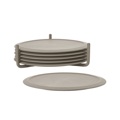 Singles 6Lı Bardak Altlığı Taupe 3,1 cm - Çap 10 cm