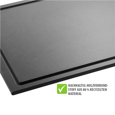 Slıze Orta Boy Kesme Tahtası, Siyah Renk 37x25x0,9 cm