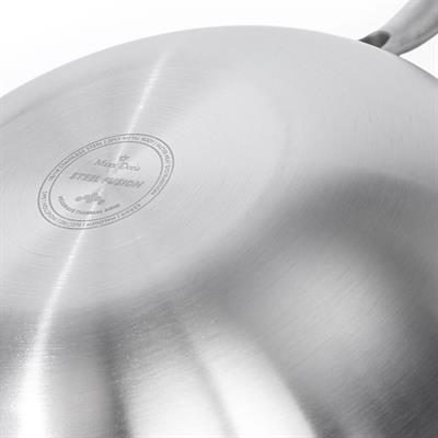 Steel Fusion 28 cm Kapaklı Wok Tava - Çelik Gövde Lüks Mutfak Şaheseri