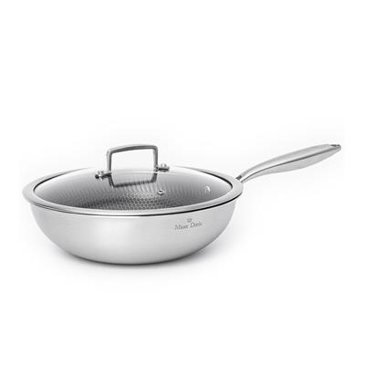 Steel Fusion 28 cm Kapaklı Wok Tava - Çelik Gövde Lüks Mutfak Şaheseri
