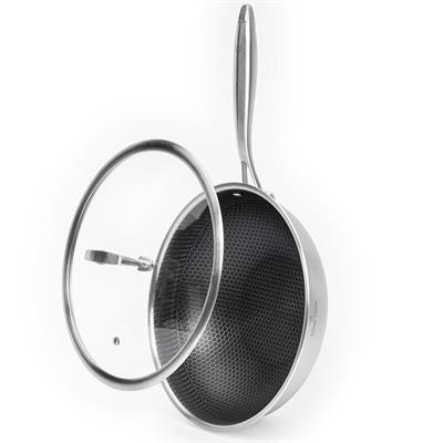 Steel Fusion 28 cm Kapaklı Wok Tava - Çelik Gövde Lüks Mutfak Şaheseri