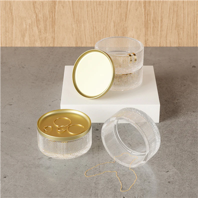 Tesora Cam Mücevher Kutusu Gold 13x11 cm