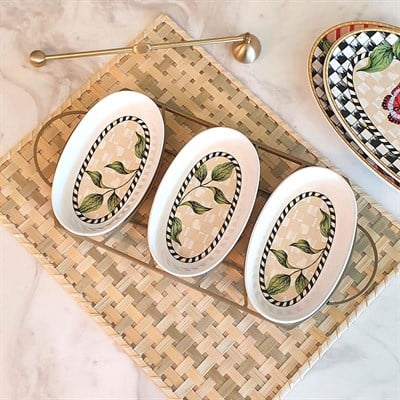 The Mia Jardin Ferforje Oval Servis 3lü Derin 17 cm