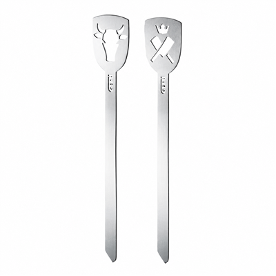 Torro 2Li Hamburger Şişleri Boğa/Balta Paslanmaz Çelik 19 Cm
