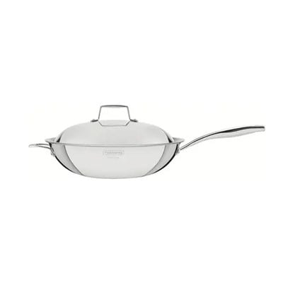 Çamlıca Home - Tramontina Grano Steel Kapaklı Paslanmaz Çelik Wok Tava 32 cm Tasarımı