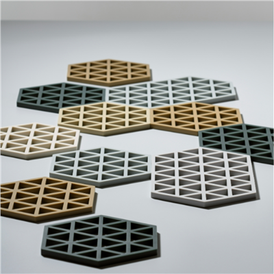 Üçgenler Silikon Altıgen Büyük Nihale Soğuk Gri 24x14x0,9 cm